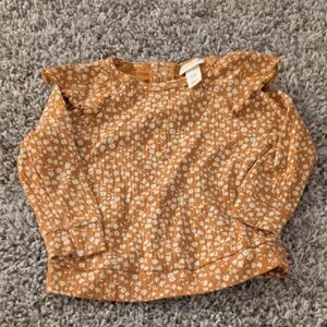 6/$35 Cat & Jack Floral Kids Blouse in Brown and White